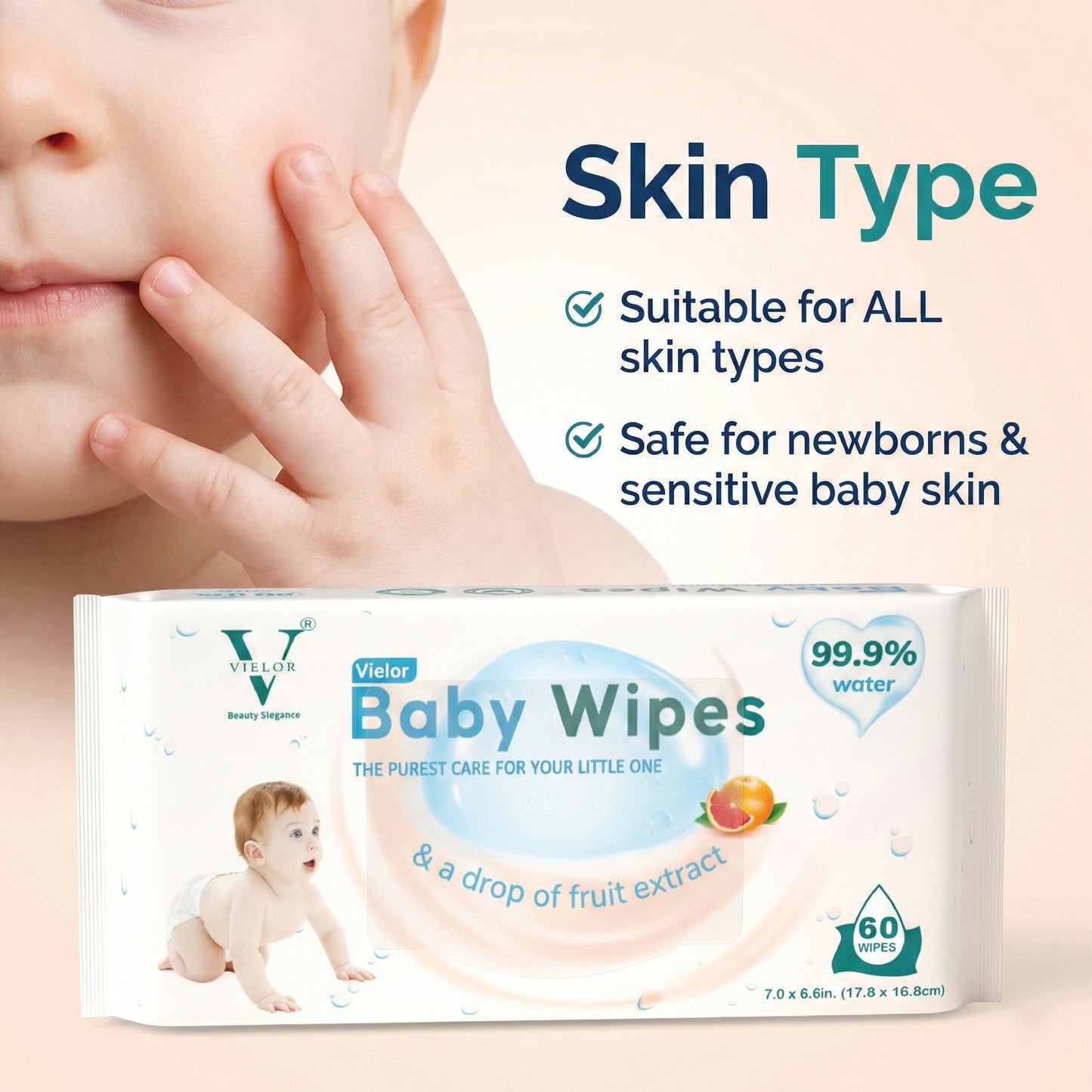 Vielor 99.9% Water Wipes Montaji Approved & Dubai Municipality Attested 720 Wipes