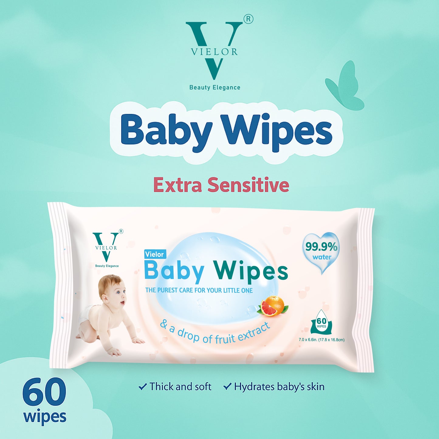 Vielor Baby Wipes 99% Aqua Water