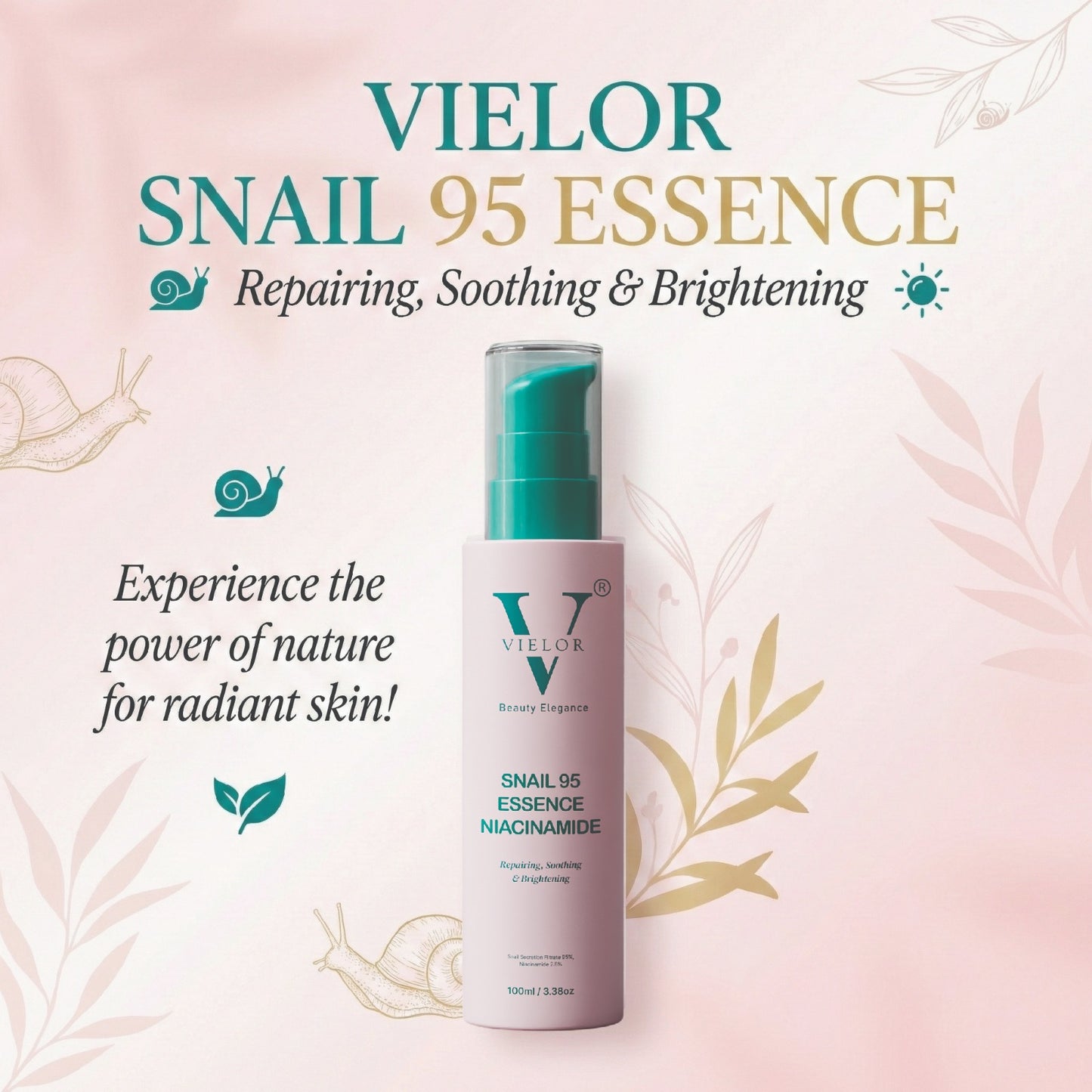 Snail 95 Essence + Niacinamide  Korean Repair & Whitening